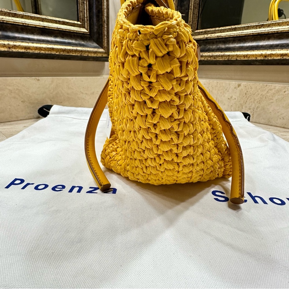 PROENZA SCHOULER Woven Raffia and Leather Tote Bag🌸 - Picture 13 of 15